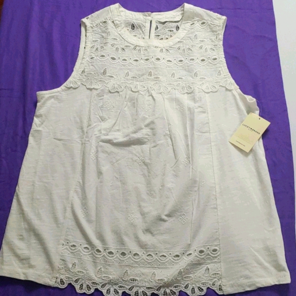 Lucky Brand white tank top blouse